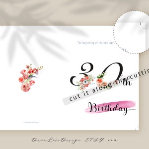 Printable Happy 30st Birthday Greeting Card 30 Years Old - Etsy