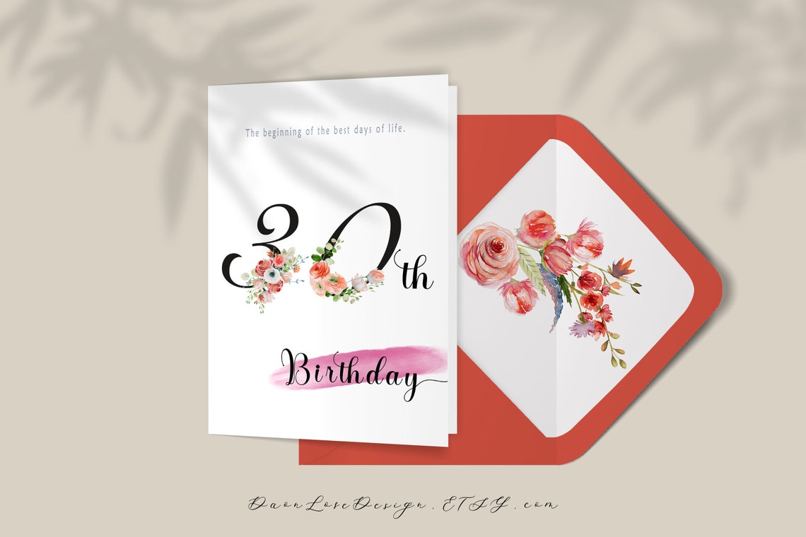 Printable Happy 30st Birthday Greeting Card 30 Years Old - Etsy