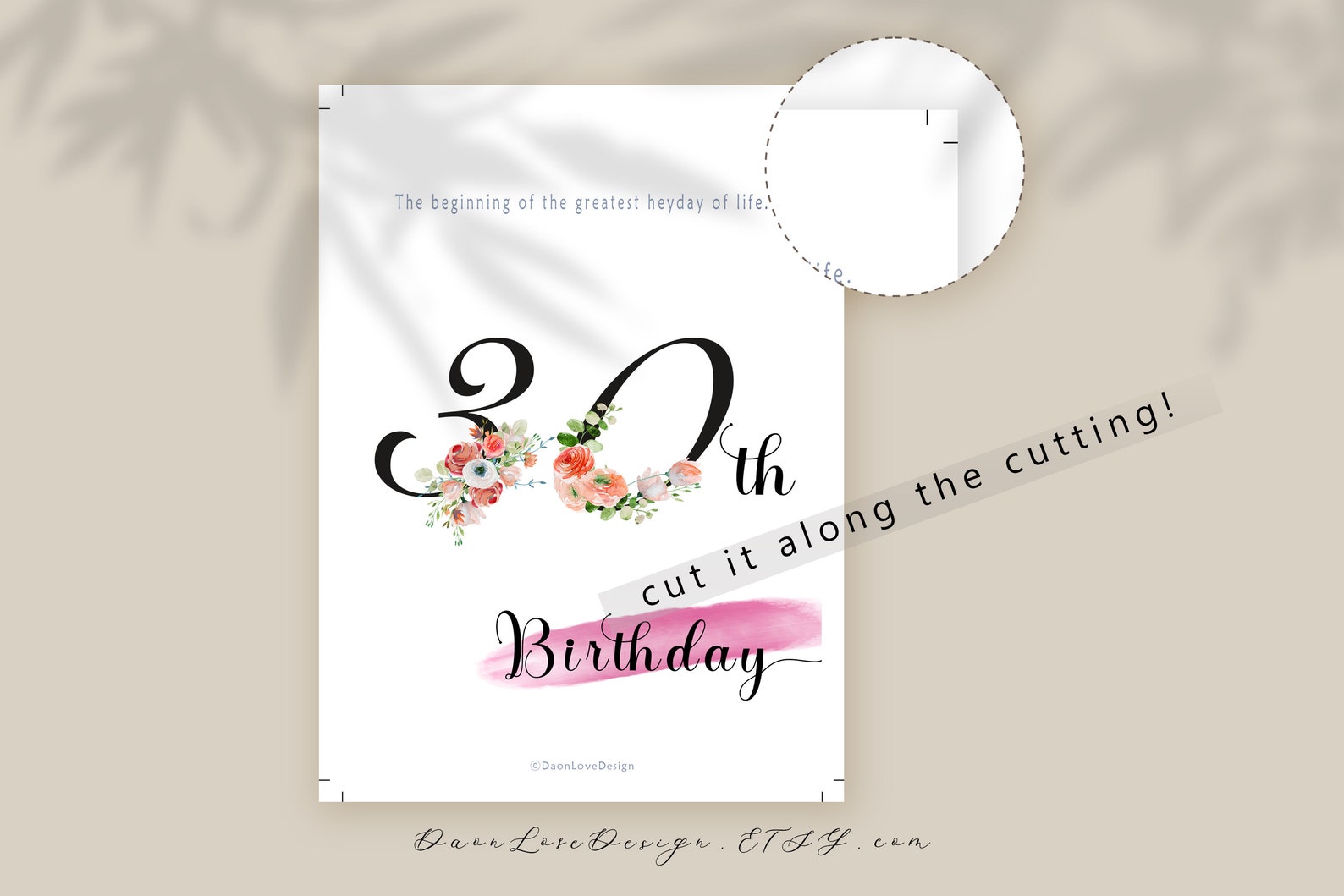 Printable Happy 30st Birthday Greeting Card 30 Years Old - Etsy