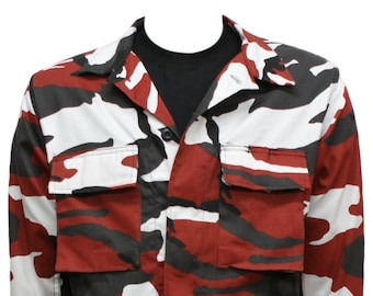 Supreme BDU Shirt Red Camo ジャケットM 迷彩J60 Army Shirt US BDU Combat Jacket Original Red Urban Camo