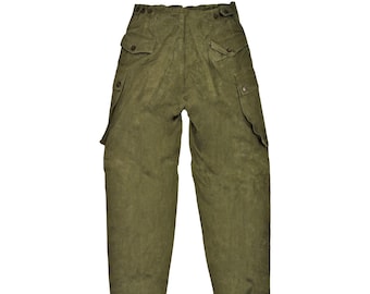 パンツ 90s DUTCH Military chino pants 60s Vintage Dutch Army M58 Herringbone Twill Field Trousers