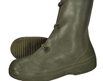 Wellington Boots Original US Waterproof Rubber Overboots Army Military Over Boot Wellies Preloved Condition Used Surplus Olive