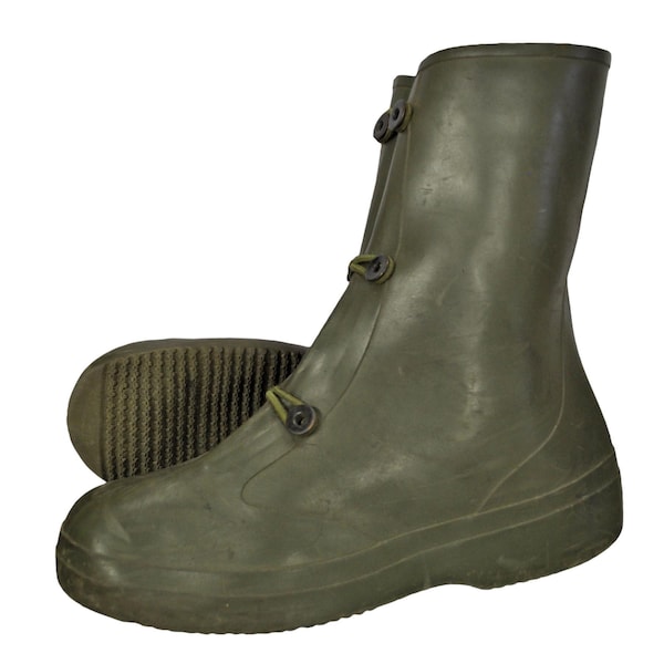 Wellington Boots Original US Waterproof Rubber Overboots Army Military Over Boot Wellies Preloved Condition Used Surplus Olive