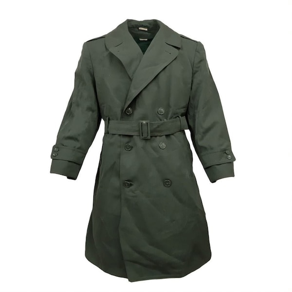 NEW Surplus-US Gov Issue Overcoat AG44 Wool Gabardine Lined Army Parka Green Trench Coat-