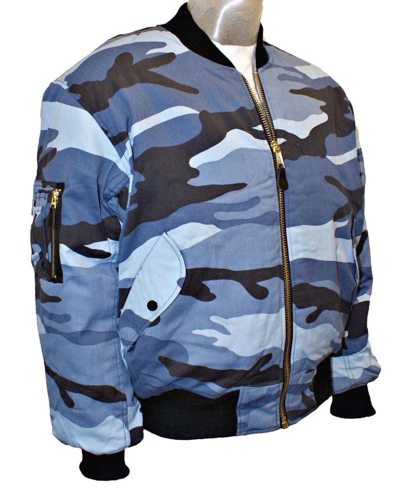 Classic Bomber Jacket Midnight Camo Black & Blue Camouflage - Etsy