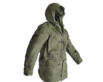 Parka del ejército, chaqueta de campo militar belga original, condición usada, abrigo largo de combate, verde oliva, usado, genuino, emitido, con capucha, vintage, excedente