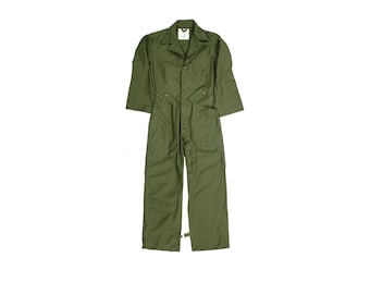 Vintage US Sateen Boiler Suit Button-up Olive Medium