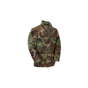 Army Shirt Original US Military Surplus Original BDU Light Jacket US Army Preloved Battle Dress Uniform Woodland Camouflage Camo