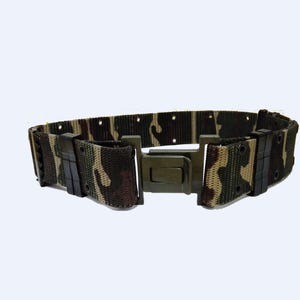 Army Belt Original US Military Surplus LC 2 Equipment Field Gear Vintage Collection Heavy Duty Olive Green and Camo