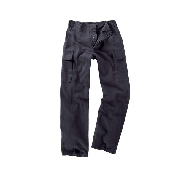 Moleskin Trouser Original Used German Army Military Surplus Dyed Black Heavy Duty Durable Cotton Work Cargo Pant