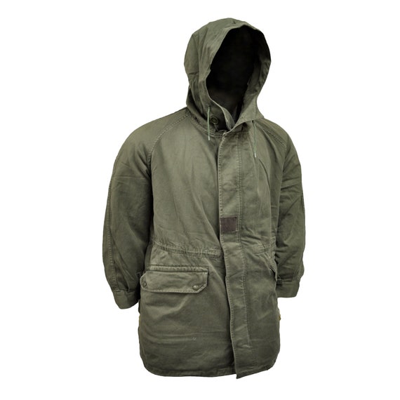 French Parka Original Army Hooded Lined Long Coat… - image 2