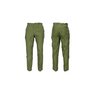 Original Armee Hose PRE-LOVED Olive Olive 6 Taschen Ausgestellt Überschuss Vintage Kollektion