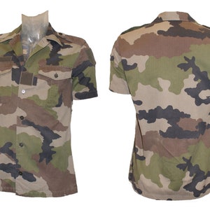 Issued French Military Short Sleeve Shirt Camouflage