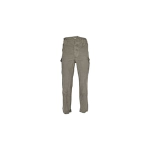 Original Vintage German Moleskin Trousers Olive Green Army Surplus Used Soft Cotton Pant