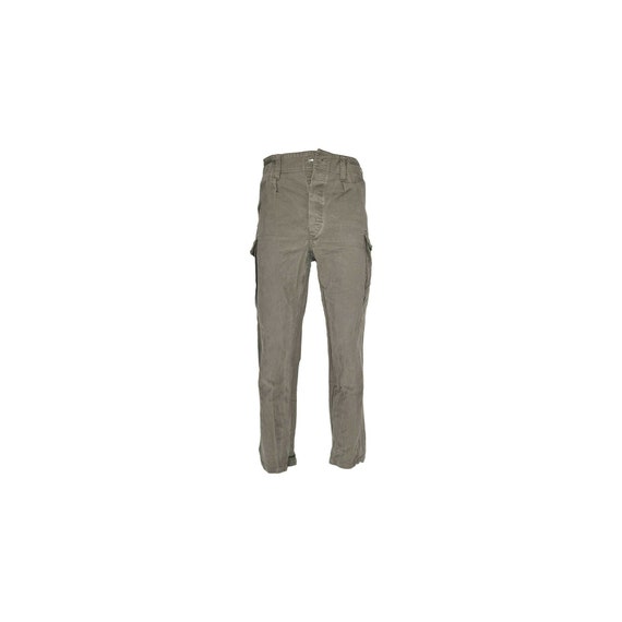 Original Vintage German Moleskin Trousers Olive Green Army