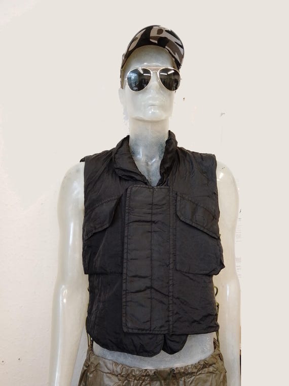 Vintage Military Vest Army Lightweight Waistcoat Dyed Black 80s - Etsy