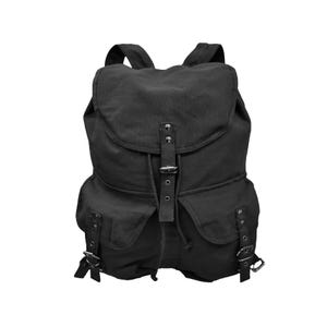 Zaino da viaggio in tela in stile militare vintage, per computer portatile, borsa da scuola, università, nero