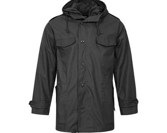 Vintage Military Style Schwarz Parka kalte Winter Warme gefütterte Jacke
