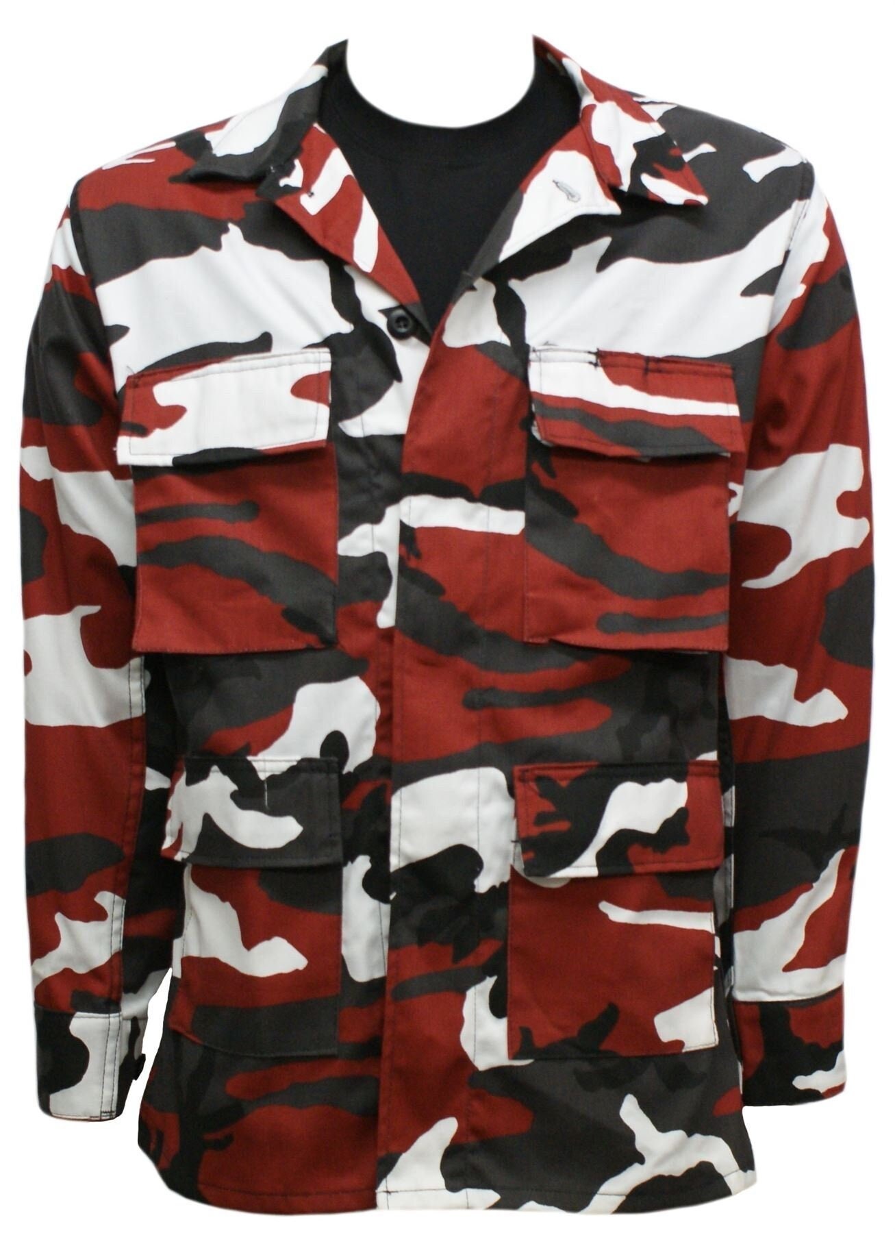 Supreme BDU Shirt Red Camo ジャケットM 迷彩J60 Army Shirt US BDU Combat Jacket Original Red Urban Camo