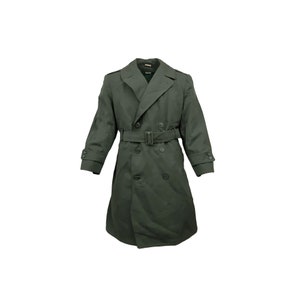 US Gov Issue Overcoat AG44 Wool Gabardine Lined Army Parka Green Trench Coat- Grade 1