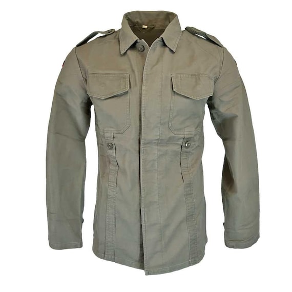 Army Shirt Moleskin Cotton Jacket Workwear Olive … - image 1