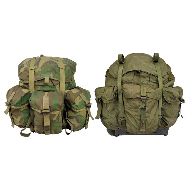 Alice Rucksack Original US Army Surplus Vintage Pack Molle System Militaire Tas Rugzak Wandelen Camping Day Sack Camo Olive Preloved