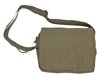 Small Cross-Body Shoulder Bag Military Style Handy Sizing Green Khaki