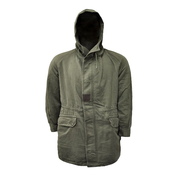 French Parka Original Army Hooded Lined Long Coat… - image 3