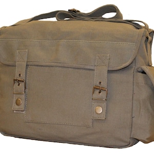 Bolso militar vintage tipo mochila, estilo militar, color oliva