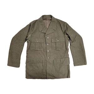 Vintage Swedish Wool Jacket Olive Original Army Surplus Military Dress Uniform