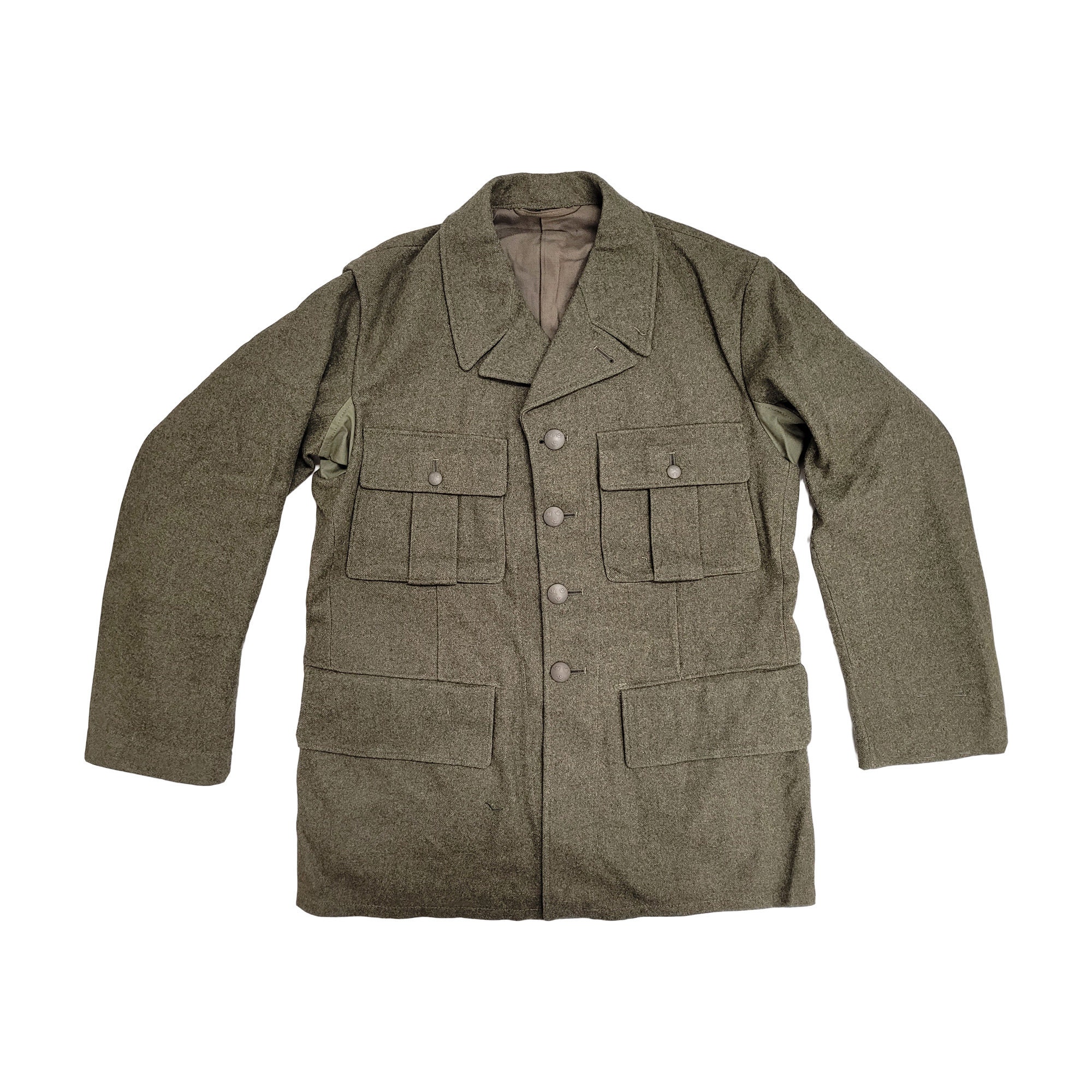 Vintage Swedish Wool Jacket Olive Original Army Surplus Vintage Swedish Wool Jacket Olive Original Army Surplus