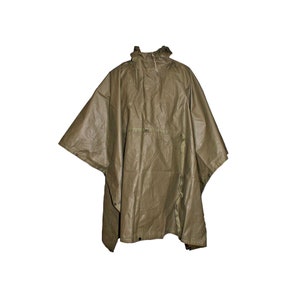Original Czech army khaki poncho tent water-resistant vintage camping outside