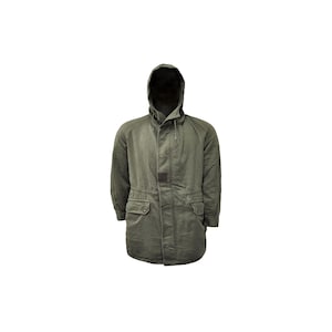 Army Parka Original French Military Jacket Hooded Lined Long Coat Jacket Military Vintage Olive Green New Collection Condition with Liner