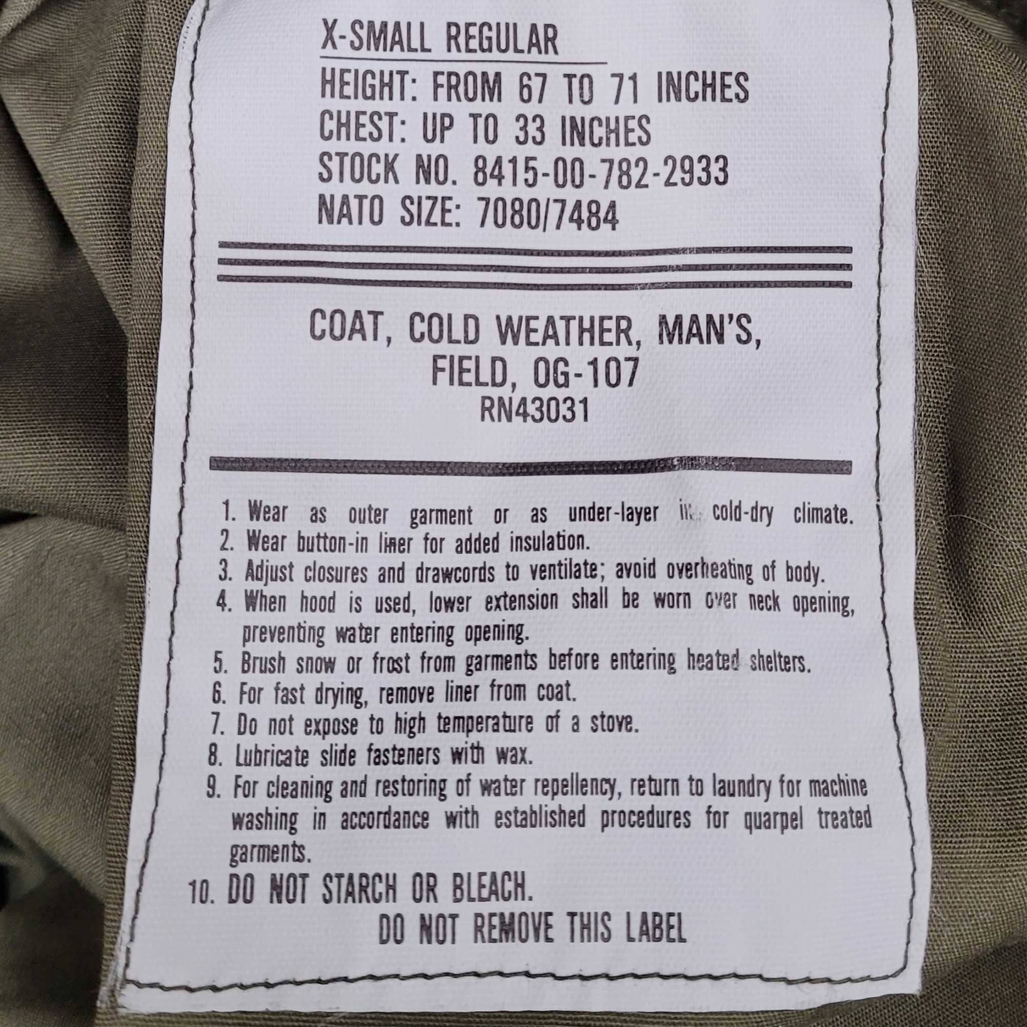 VINTAGE New Original US M65 Jacket Army Military Combat Field Coat 