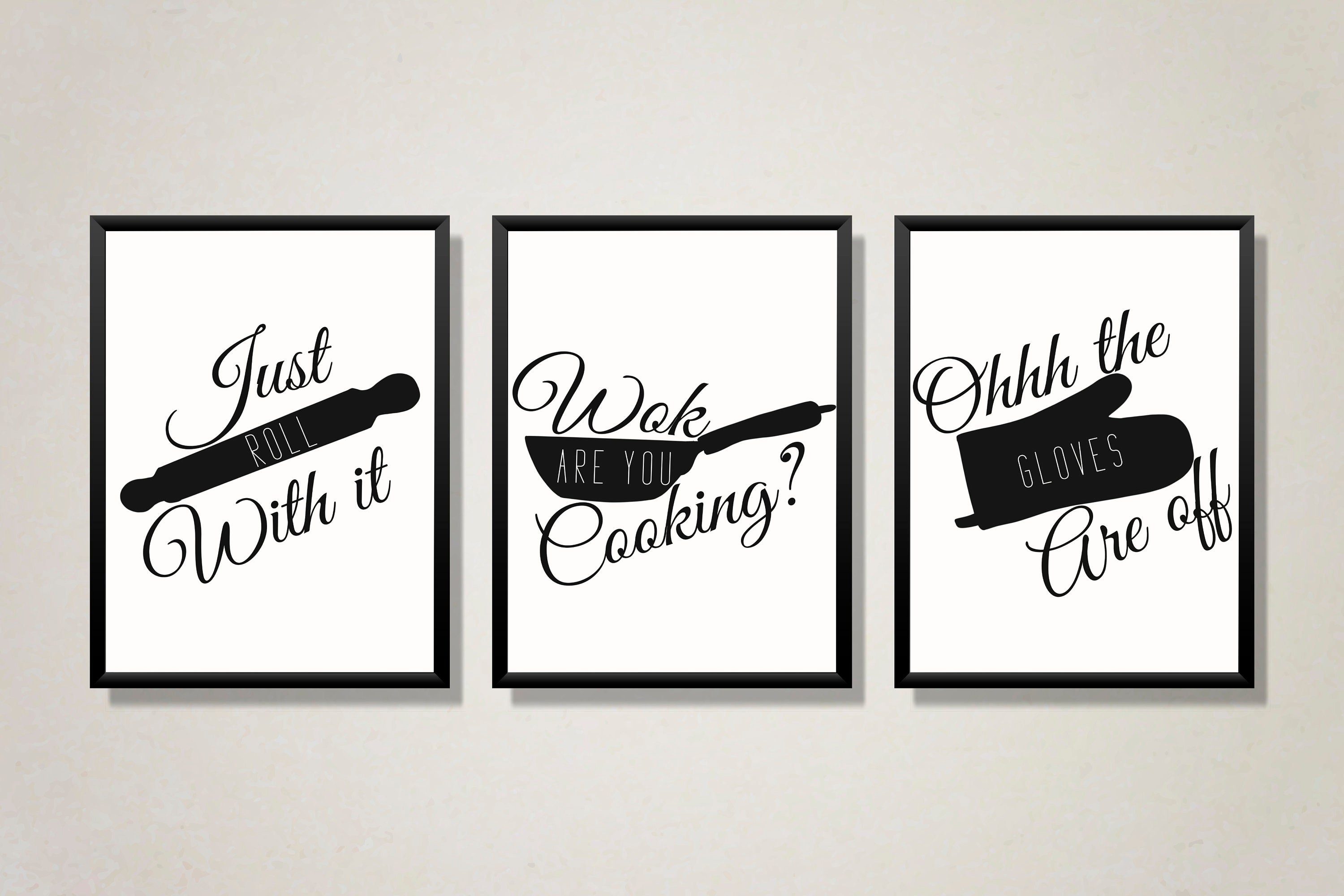 Kitchen prints Set of 3 Kitchen wall art Kitchen decor Etsy