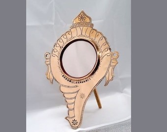 Aaranmula Kannadi / Metal Mirror Aranmula / World famous Handmade / Traditional Conch Model, Shanku design