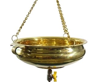 Shirodhara Yantra (Handi-Typ) – mit Messingkettenventil und Düse, Panchakarma-Topf, Öltherapie, für Ayurveda-Kliniken und Wellness-Spas