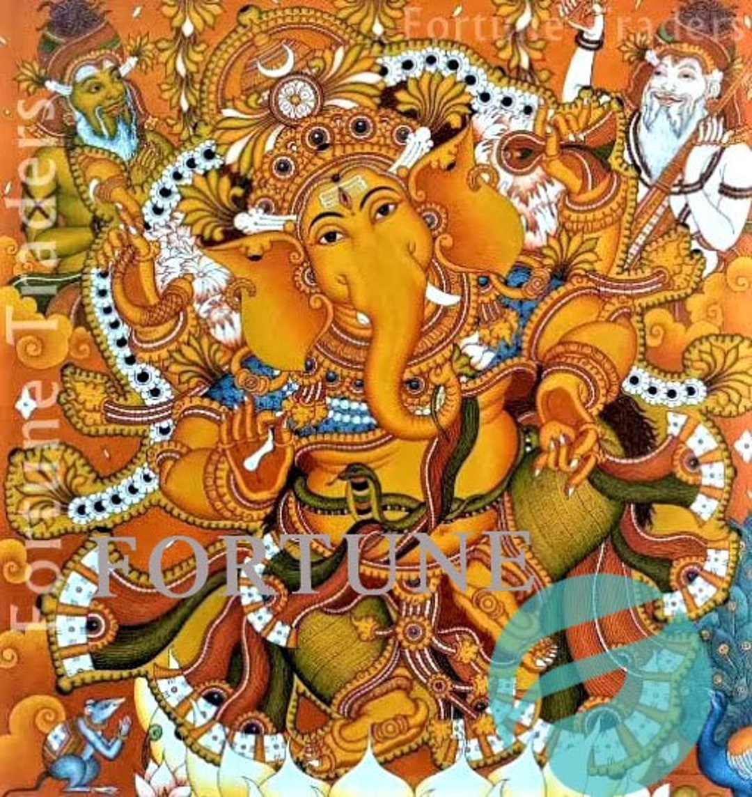 Lord Ganesh Dancing Kerala Mural Painting Artwork Canvas - Etsy