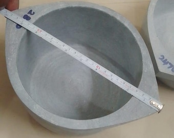 Kalchatti, Abgesetzter Speckstein, Traditionelles Tamilisches Kochgeschirr, Kochen in Speckstein, Maakal Chatti, Weißer Steintopf Karahi zum Kochen