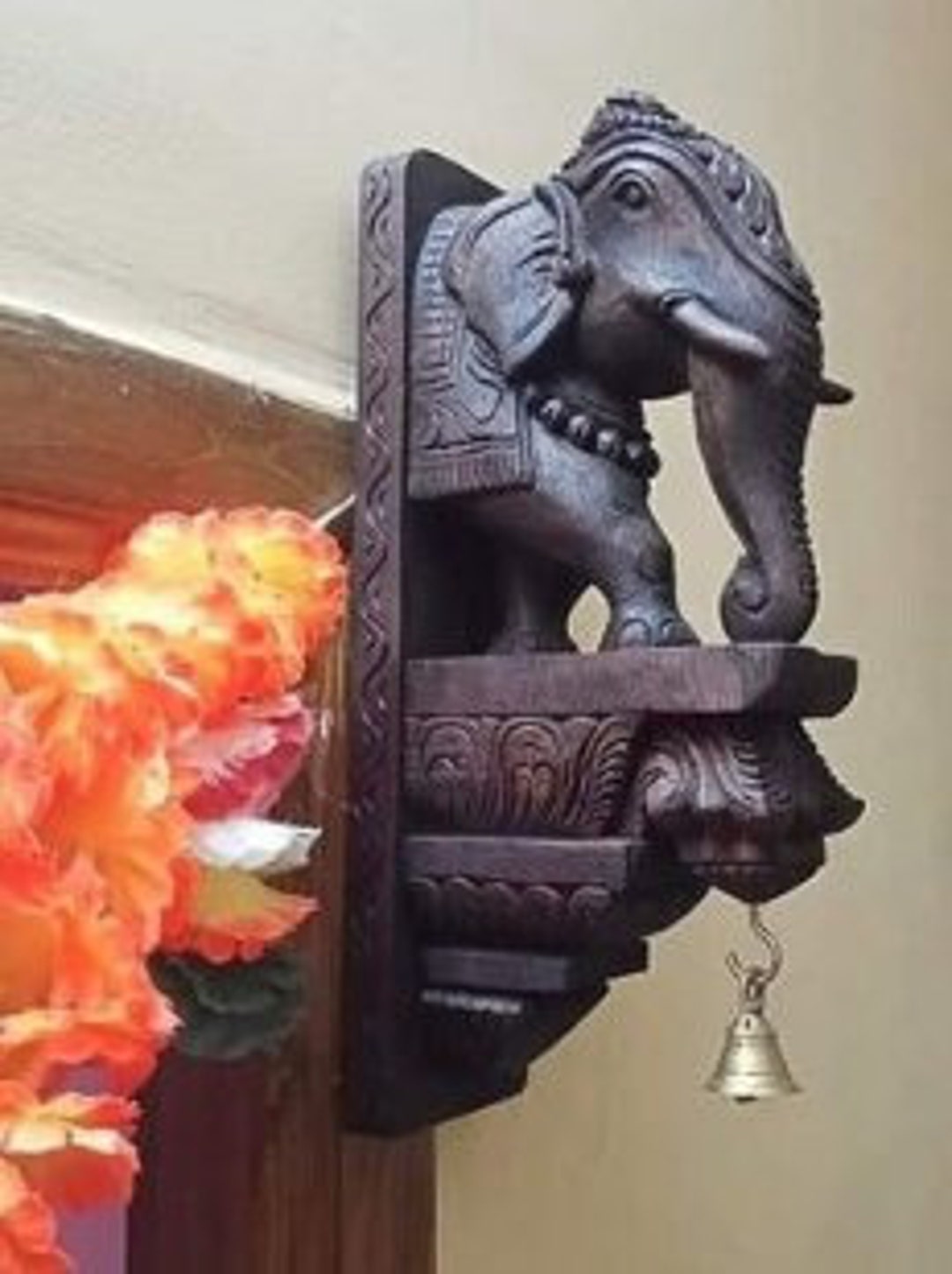 Carved Wooden Hand Carved Wall Bracket Pair, Wall Bracket Corbel Pair