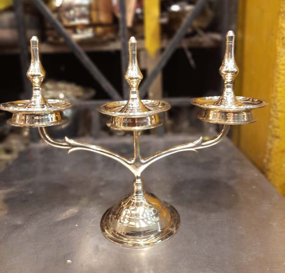 Kavara Fancy Vilakku/ Kerala Traditional Brass Lamp/three