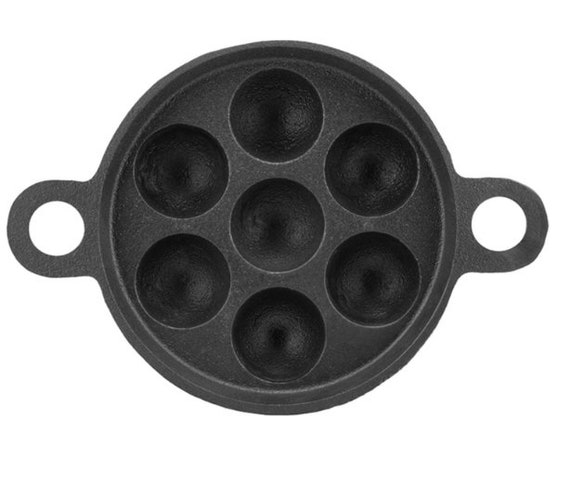 Pre-seasoned Smooth Cast Iron Paniyaram Pan/appam Pan/kuzhi -  Finland