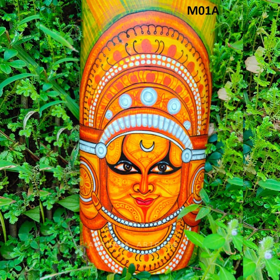 Kerala Traditional Mural Painting on Treated Bamboo Base, Artwork, Wall ...