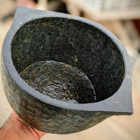 Pre Seasoned Soapstone Kalchatti,traditional Cookware, Tamil