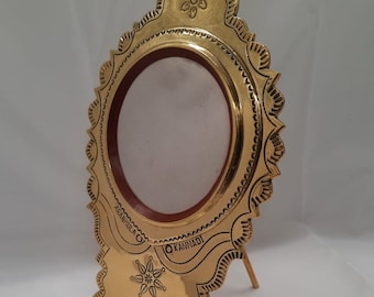 1960年代のチーク材「フローティング」オーバルウォールミラー（ミッド