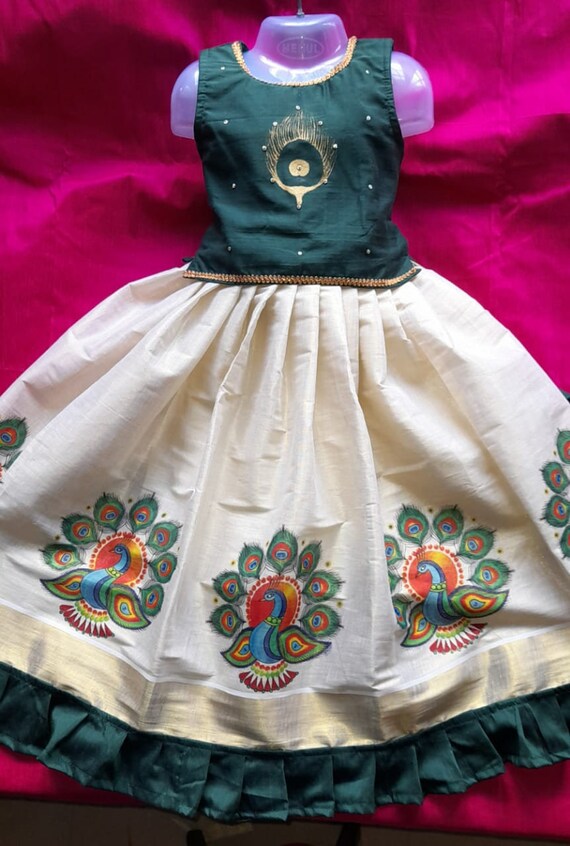 Pattu Pavadai Blouse for Age 1 15 Years Girl Child Traditional Wear Kids Indian Silk Frock onam vishu Christmas birthday marriage Etsy Finland