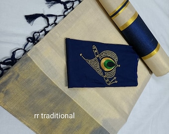 Onam Dress, Kerala Tissue Kunjalam Set Saree, Indian Traditional  Clothing, Handmade designs, Kerala Saree traditional, Onam, Birthday