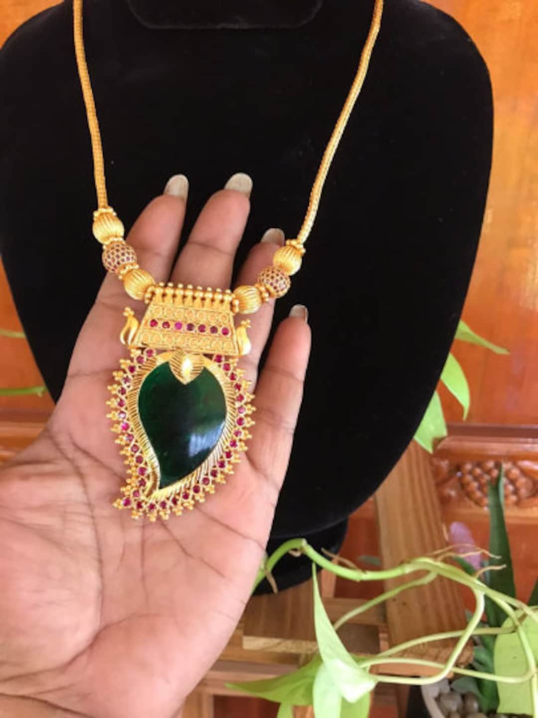 Gold Plated Chain With Traditional Kerala Mango Locket, Imitation