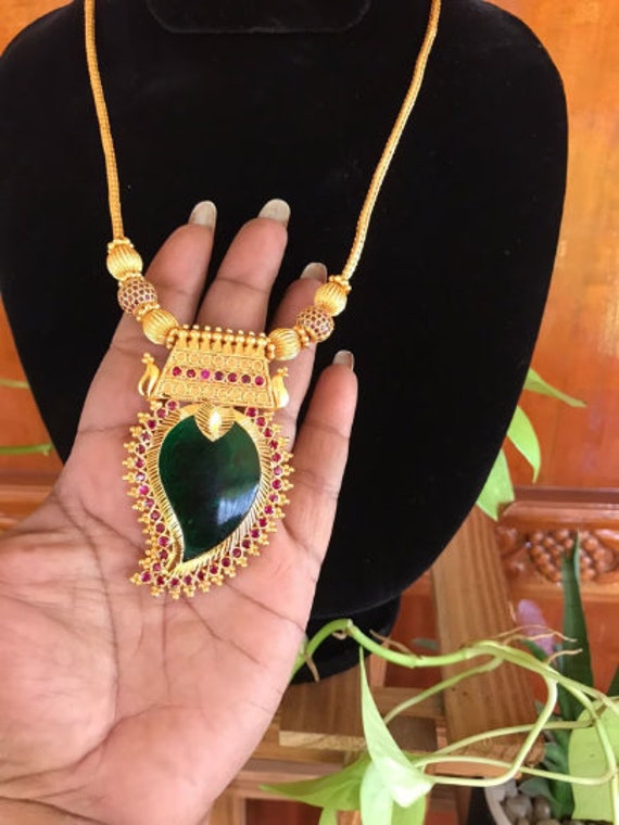 Gold Plated Chain With Traditional Kerala Mango Locket Imitation