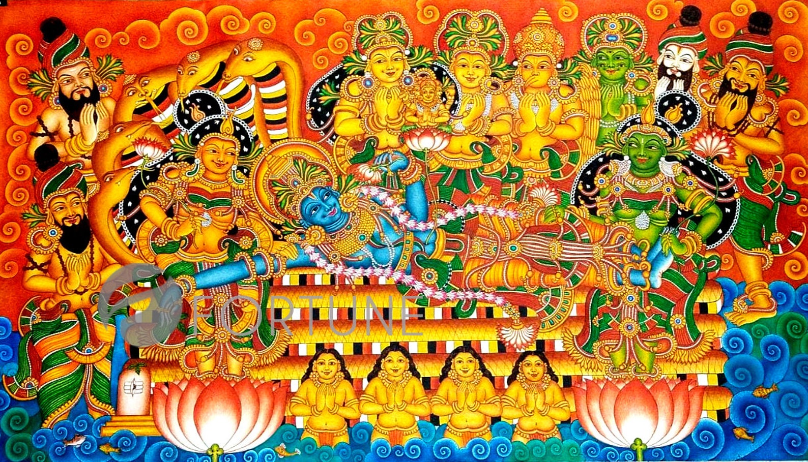 Ananthasayanam Traditional Mural Art Painting canvas Rolled Etsy